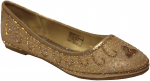 LADIES FLAT SHOES W/ RHINESTONES DESIGNS (GOLD)